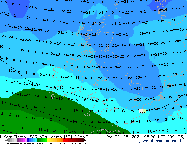 Z500/Regen(+SLP)/Z850 ECMWF wo 29.05.2024 06 UTC