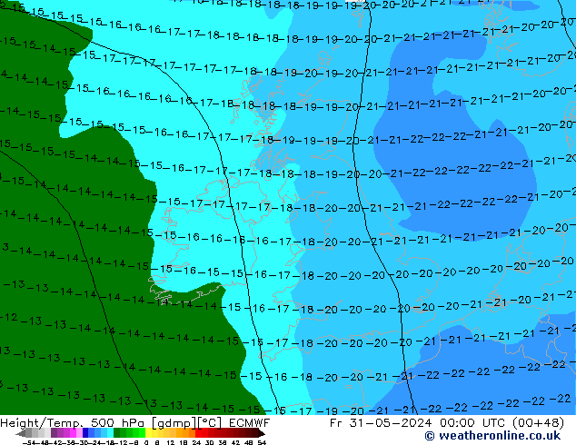 Z500/Rain (+SLP)/Z850 ECMWF Sex 31.05.2024 00 UTC