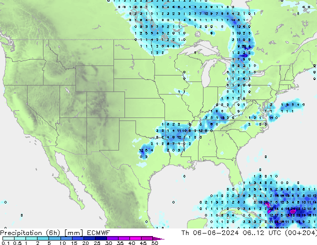 Z500/Rain (+SLP)/Z850 ECMWF Qui 06.06.2024 12 UTC