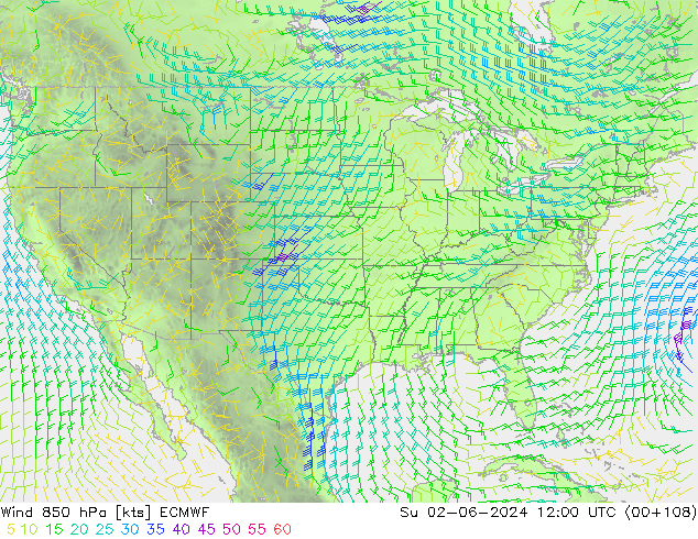 Vent 850 hPa ECMWF dim 02.06.2024 12 UTC