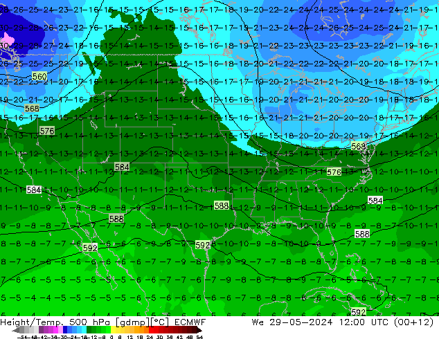 Z500/Rain (+SLP)/Z850 ECMWF ср 29.05.2024 12 UTC