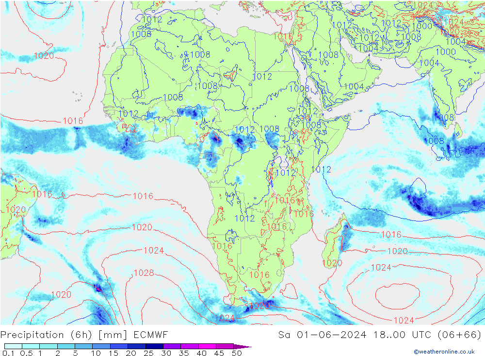 Z500/Rain (+SLP)/Z850 ECMWF Sa 01.06.2024 00 UTC