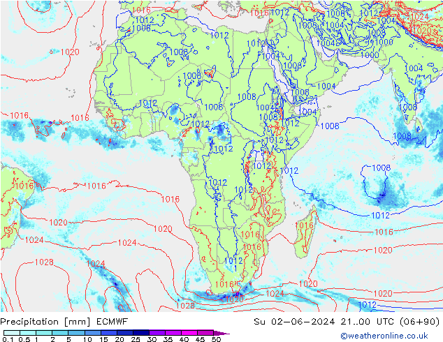 Précipitation ECMWF dim 02.06.2024 00 UTC