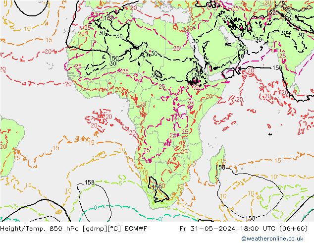 Z500/Yağmur (+YB)/Z850 ECMWF Cu 31.05.2024 18 UTC