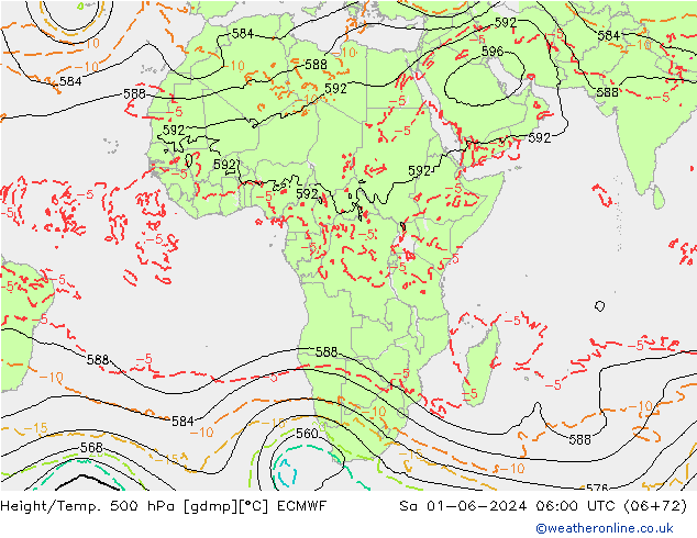 Z500/Regen(+SLP)/Z850 ECMWF za 01.06.2024 06 UTC