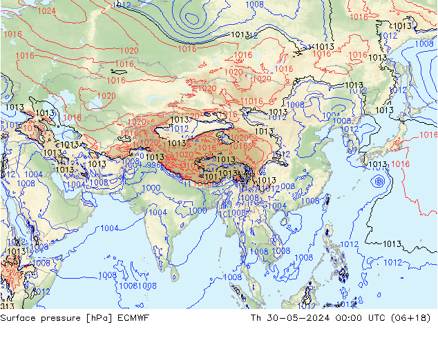 pression de l'air ECMWF jeu 30.05.2024 00 UTC