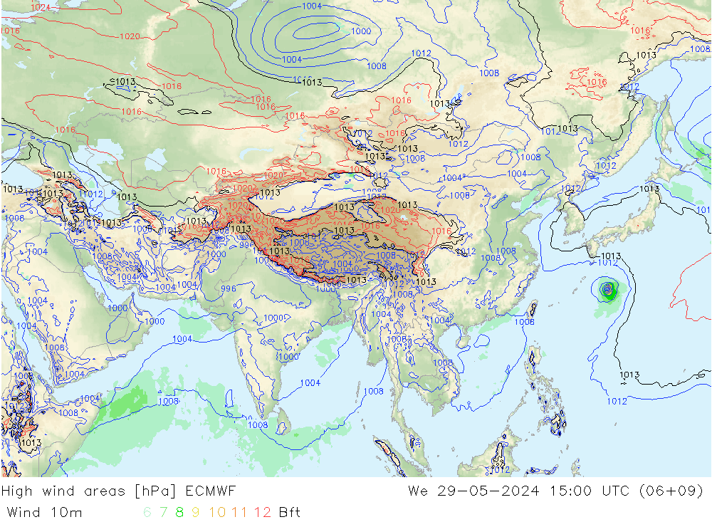 High wind areas ECMWF St 29.05.2024 15 UTC