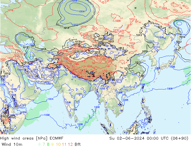 High wind areas ECMWF dim 02.06.2024 00 UTC