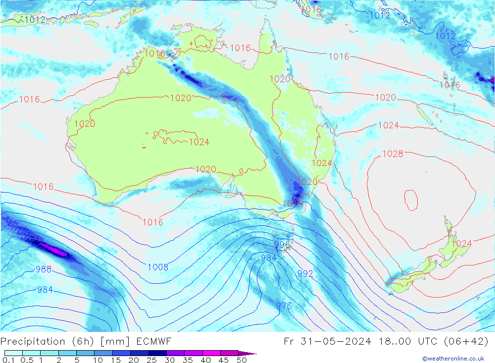 Z500/Rain (+SLP)/Z850 ECMWF Pá 31.05.2024 00 UTC