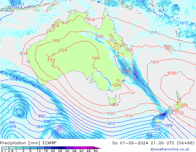 Neerslag ECMWF za 01.06.2024 00 UTC