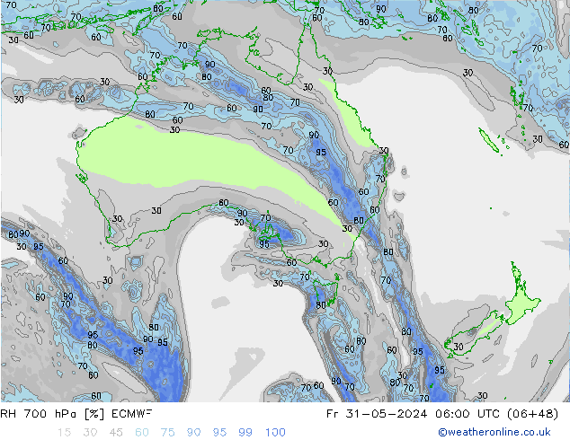 RH 700 hPa ECMWF  31.05.2024 06 UTC