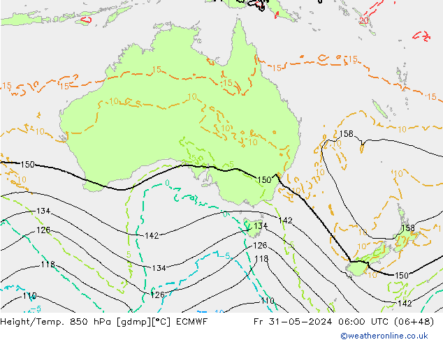 Z500/Rain (+SLP)/Z850 ECMWF Fr 31.05.2024 06 UTC