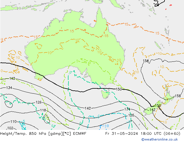 Z500/Rain (+SLP)/Z850 ECMWF Fr 31.05.2024 18 UTC