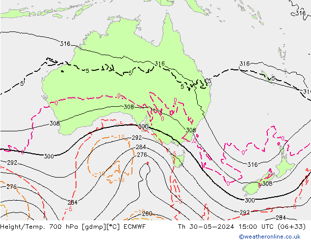 Height/Temp. 700 hPa ECMWF  30.05.2024 15 UTC