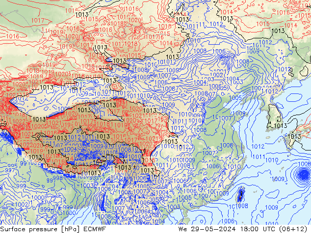 приземное давление ECMWF ср 29.05.2024 18 UTC