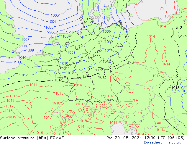 ciśnienie ECMWF śro. 29.05.2024 12 UTC