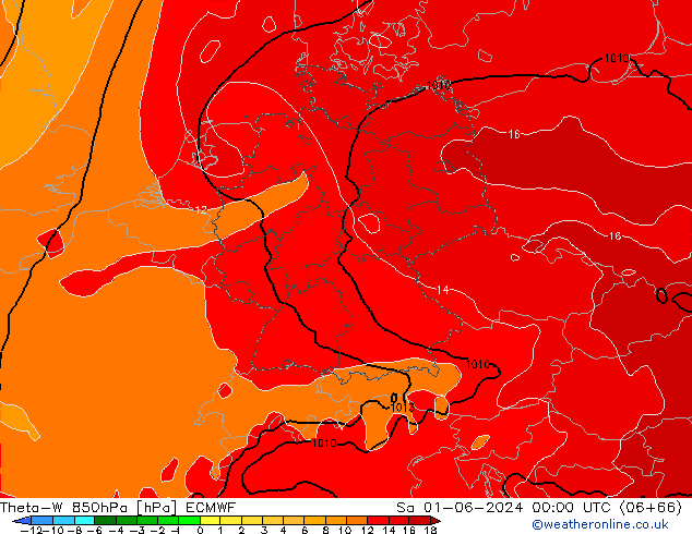 Theta-W 850hPa ECMWF sam 01.06.2024 00 UTC