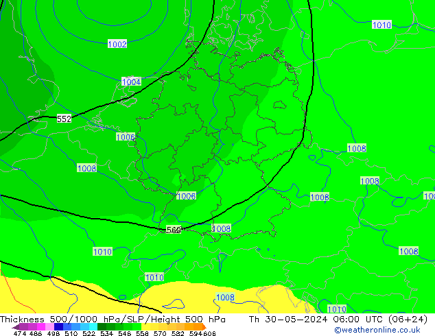 500-1000 hPa Kalınlığı ECMWF Per 30.05.2024 06 UTC