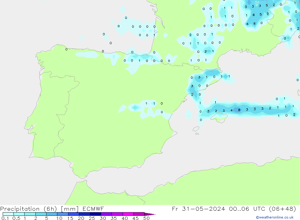 Z500/Rain (+SLP)/Z850 ECMWF Fr 31.05.2024 06 UTC