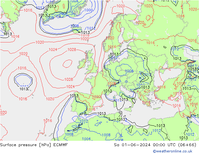 pression de l'air ECMWF sam 01.06.2024 00 UTC