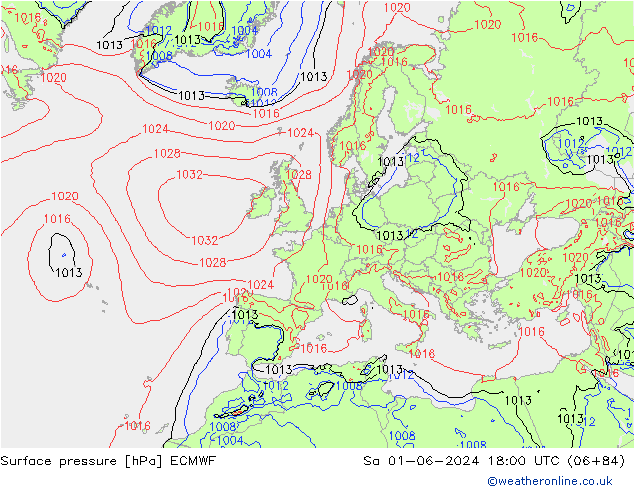 Luchtdruk (Grond) ECMWF za 01.06.2024 18 UTC