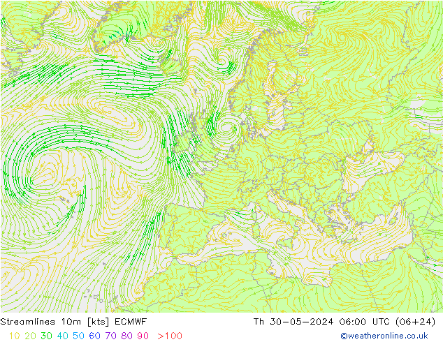 Rüzgar 10m ECMWF Per 30.05.2024 06 UTC