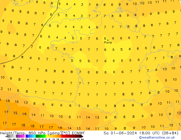 Z500/Rain (+SLP)/Z850 ECMWF Sáb 01.06.2024 18 UTC