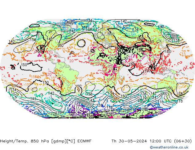 Z500/Regen(+SLP)/Z850 ECMWF do 30.05.2024 12 UTC