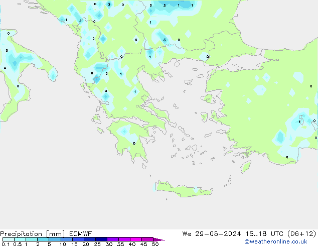 Precipitazione ECMWF mer 29.05.2024 18 UTC