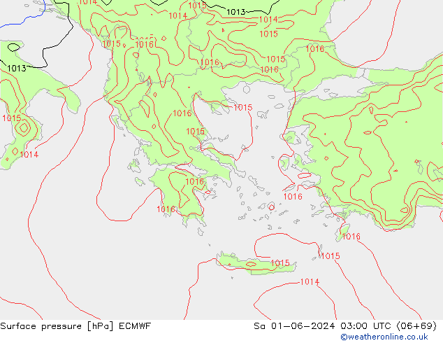 pression de l'air ECMWF sam 01.06.2024 03 UTC