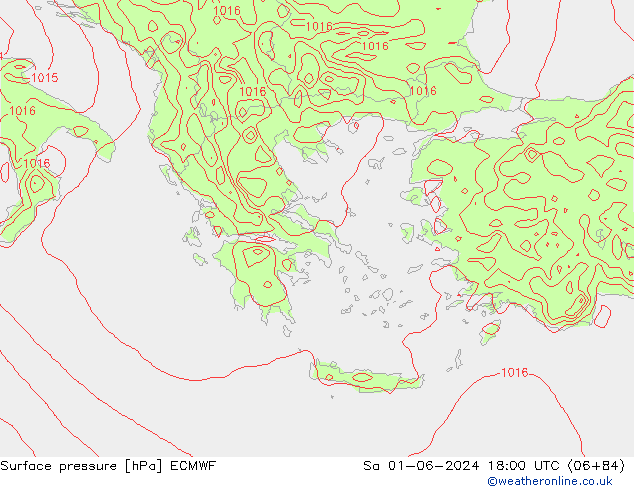 приземное давление ECMWF сб 01.06.2024 18 UTC