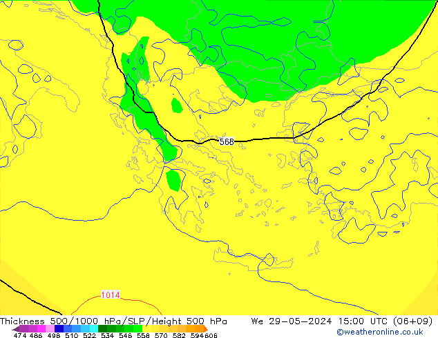 Thck 500-1000hPa ECMWF mer 29.05.2024 15 UTC