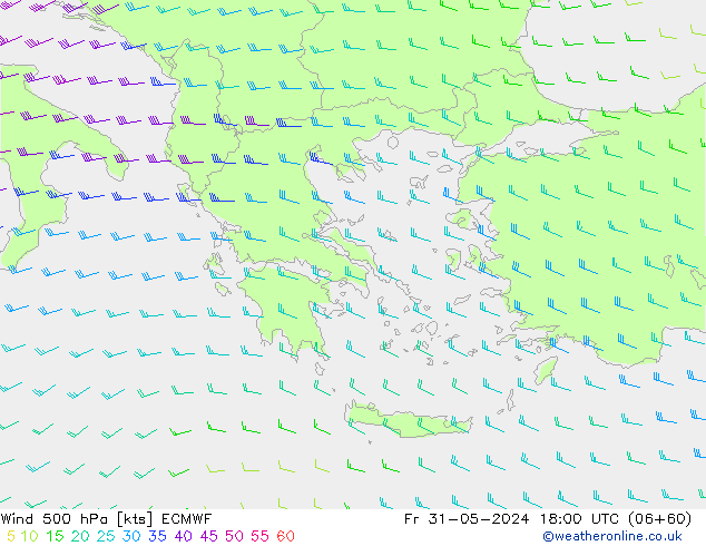 Wind 500 hPa ECMWF Fr 31.05.2024 18 UTC