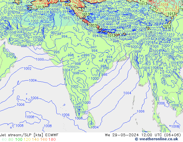 Corrente a getto ECMWF mer 29.05.2024 12 UTC