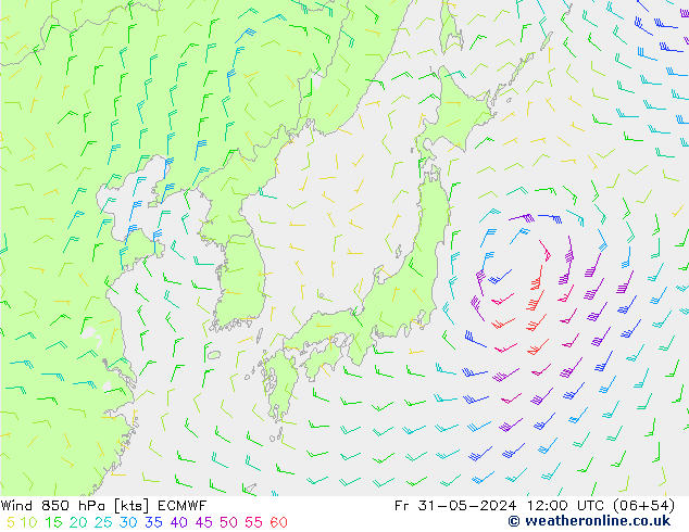 Wind 850 hPa ECMWF vr 31.05.2024 12 UTC