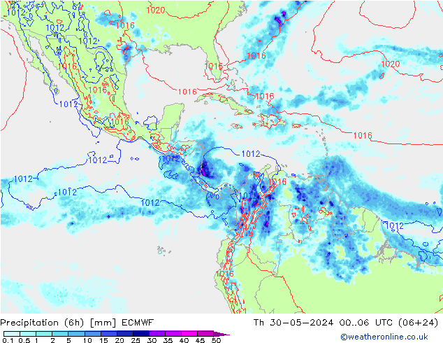 Z500/Rain (+SLP)/Z850 ECMWF Th 30.05.2024 06 UTC