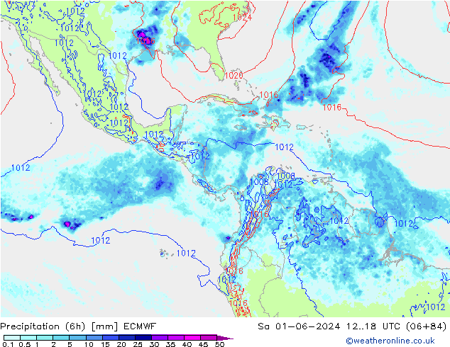 Nied. akkumuliert (6Std) ECMWF Sa 01.06.2024 18 UTC