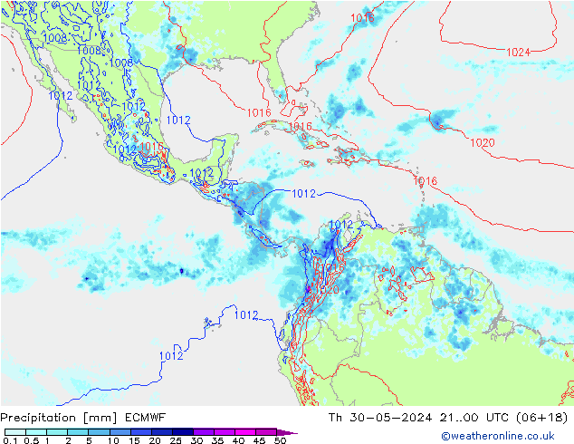 Precipitation ECMWF Th 30.05.2024 00 UTC