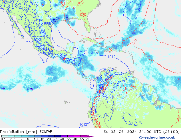 осадки ECMWF Вс 02.06.2024 00 UTC