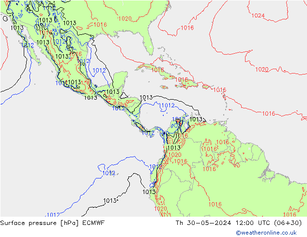 Luchtdruk (Grond) ECMWF do 30.05.2024 12 UTC