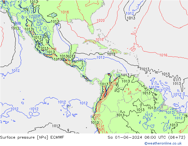 Luchtdruk (Grond) ECMWF za 01.06.2024 06 UTC