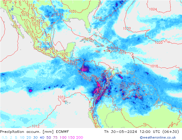 Précipitation accum. ECMWF jeu 30.05.2024 12 UTC