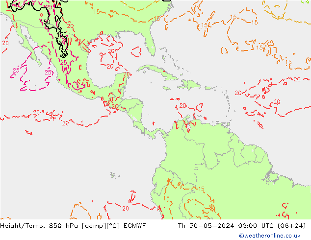 Z500/Rain (+SLP)/Z850 ECMWF Th 30.05.2024 06 UTC