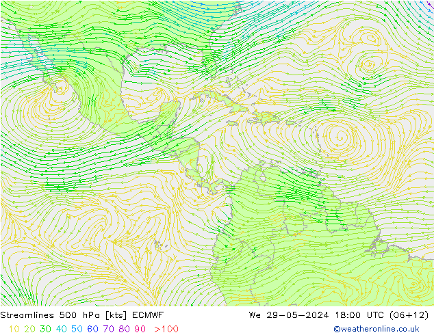 Streamlines 500 hPa ECMWF We 29.05.2024 18 UTC