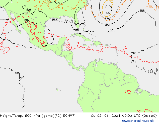 Height/Temp. 500 hPa ECMWF  02.06.2024 00 UTC