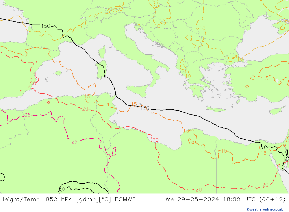 Z500/Rain (+SLP)/Z850 ECMWF St 29.05.2024 18 UTC