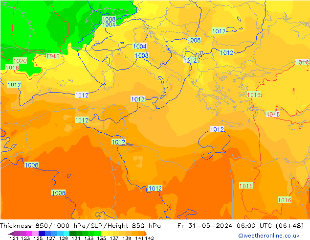 Thck 850-1000 hPa ECMWF pt. 31.05.2024 06 UTC