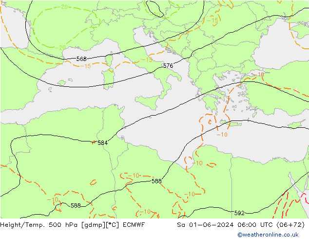 Z500/Rain (+SLP)/Z850 ECMWF sáb 01.06.2024 06 UTC