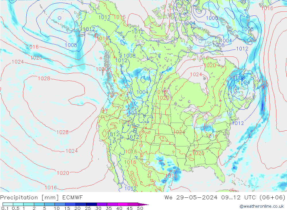 Precipitation ECMWF We 29.05.2024 12 UTC