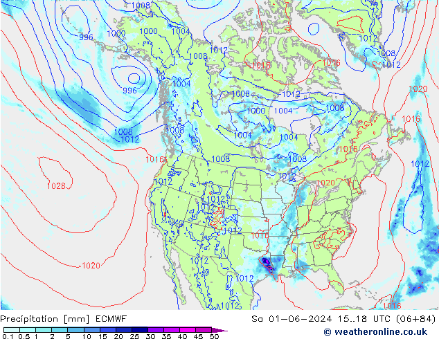 precipitação ECMWF Sáb 01.06.2024 18 UTC